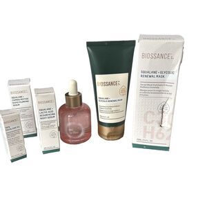 Biossance Squalane Bundle 5pcs Full Sz Mask & Vitamin C Rose Oil + 3 Travel Size